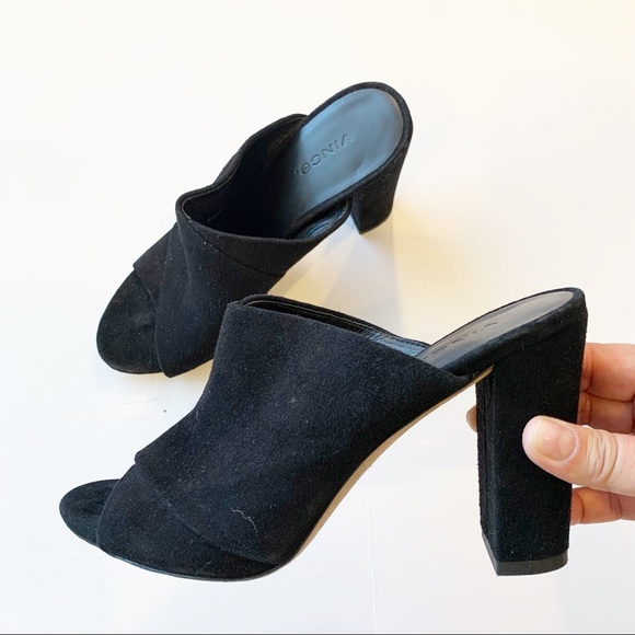Vince Heath Black Cross Strap Heeled Mule Sandal 5 | Strap heels, Strap sandals, Heels